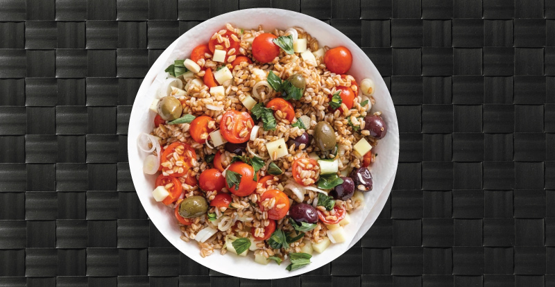 vegetarian farro salad meal