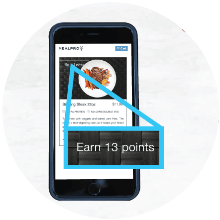When you sign up for healthy meals you earn rewards points you can redeem for free meals