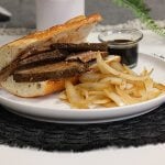 Easy Tri Tip Sandwich with Carmelized Onion, Blue Cheese Relish