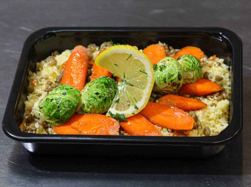 couscous brussels sprouts carrots meal