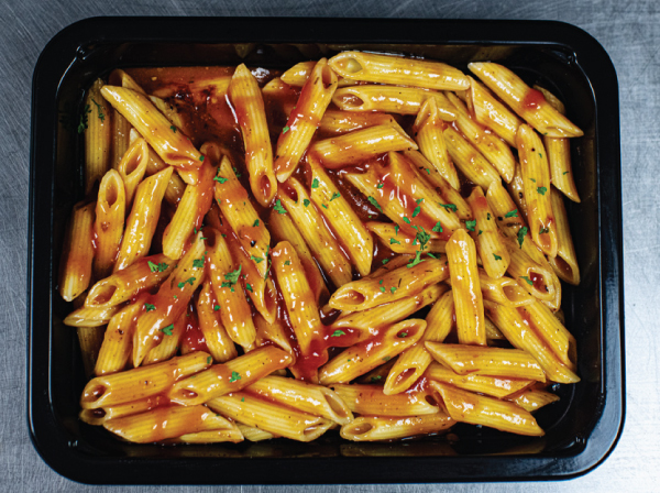 penne pasta rigate al sugo meal