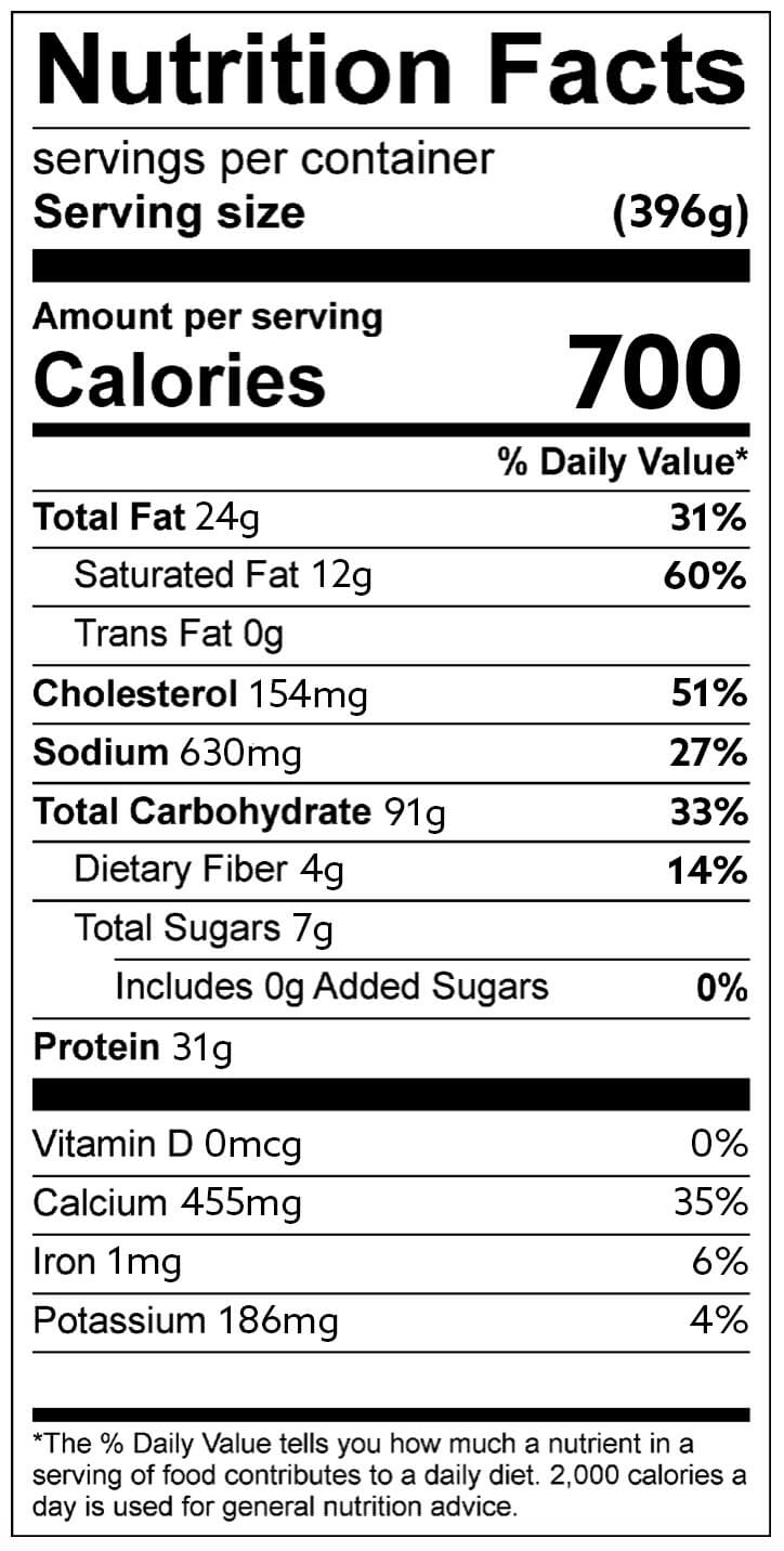 cheese ravioli nutrition facts