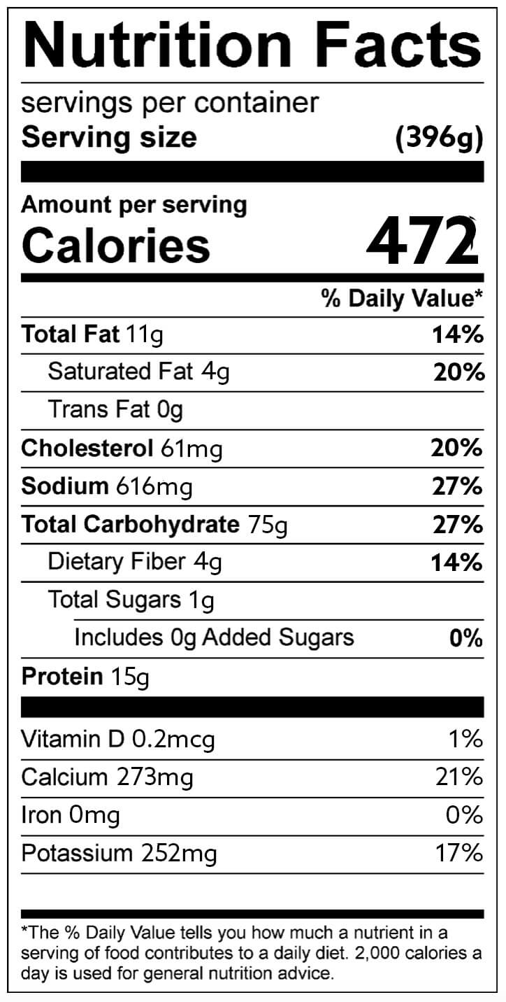 cheese tortellini nutrition facts